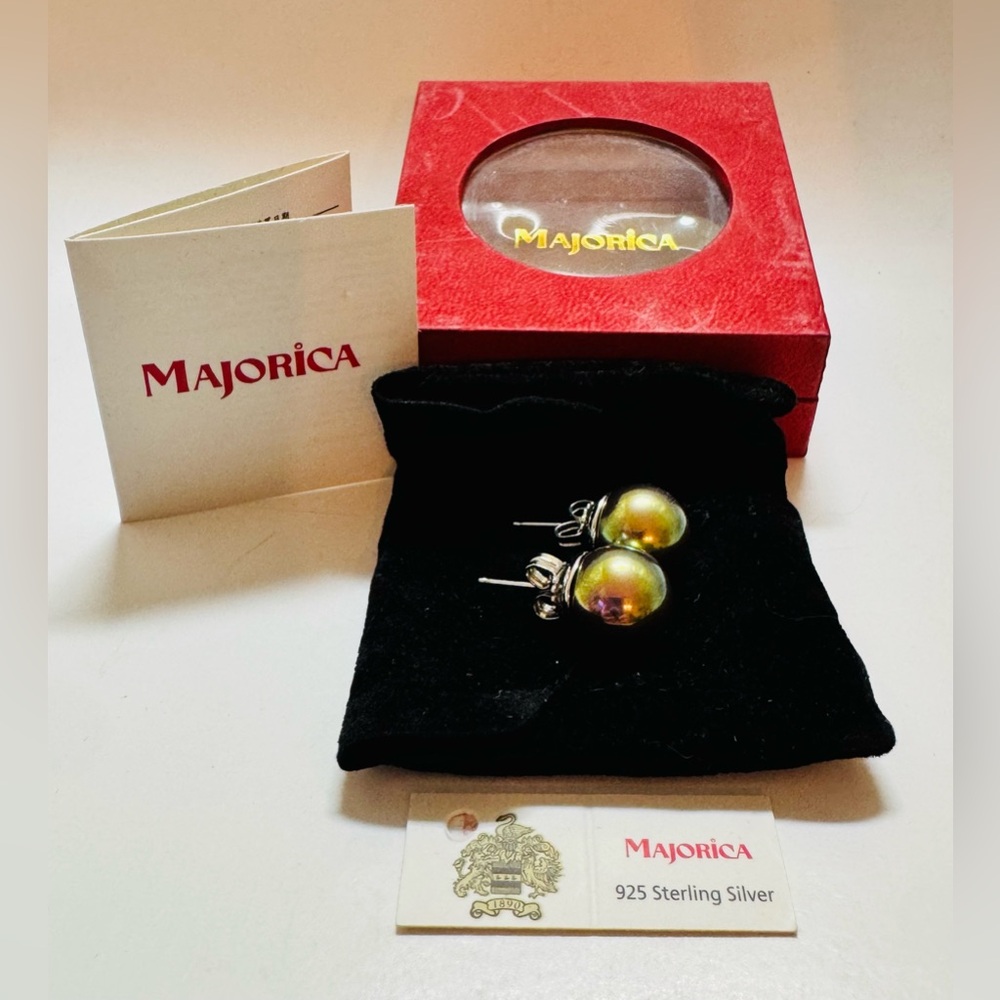 Majorica 925 Sterling Silver Pearl Earrings